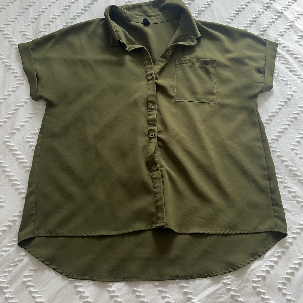 SHEIN Button-Down Blouse